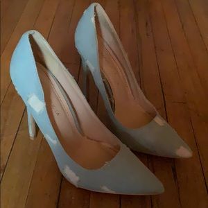 Denim heels shoes